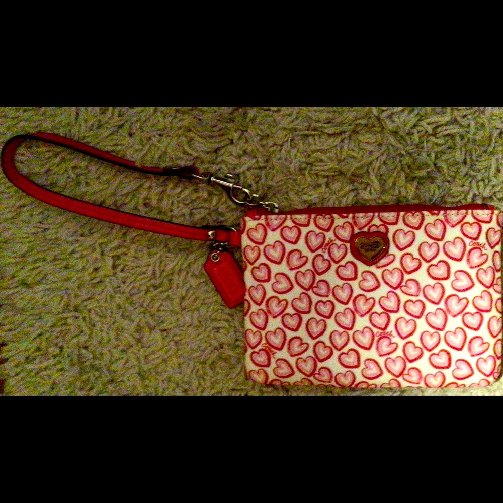 Coach heart wristlet